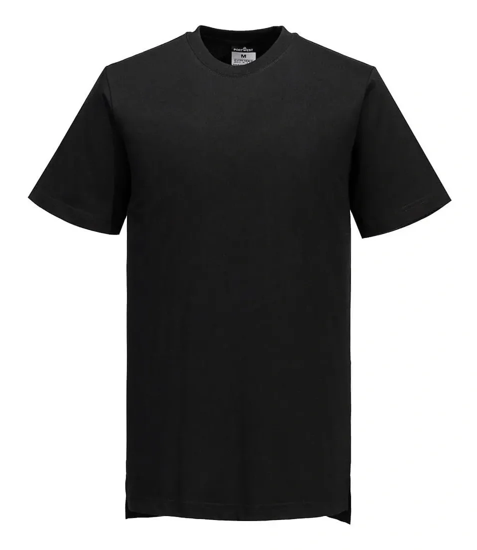 Portwest C195 Katoen MeshAir Koks T-Shirt Zwart voorkant