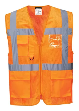 Portwest C376 Athene Hi-Vis Mesh Executive Vest Oranje voorkant