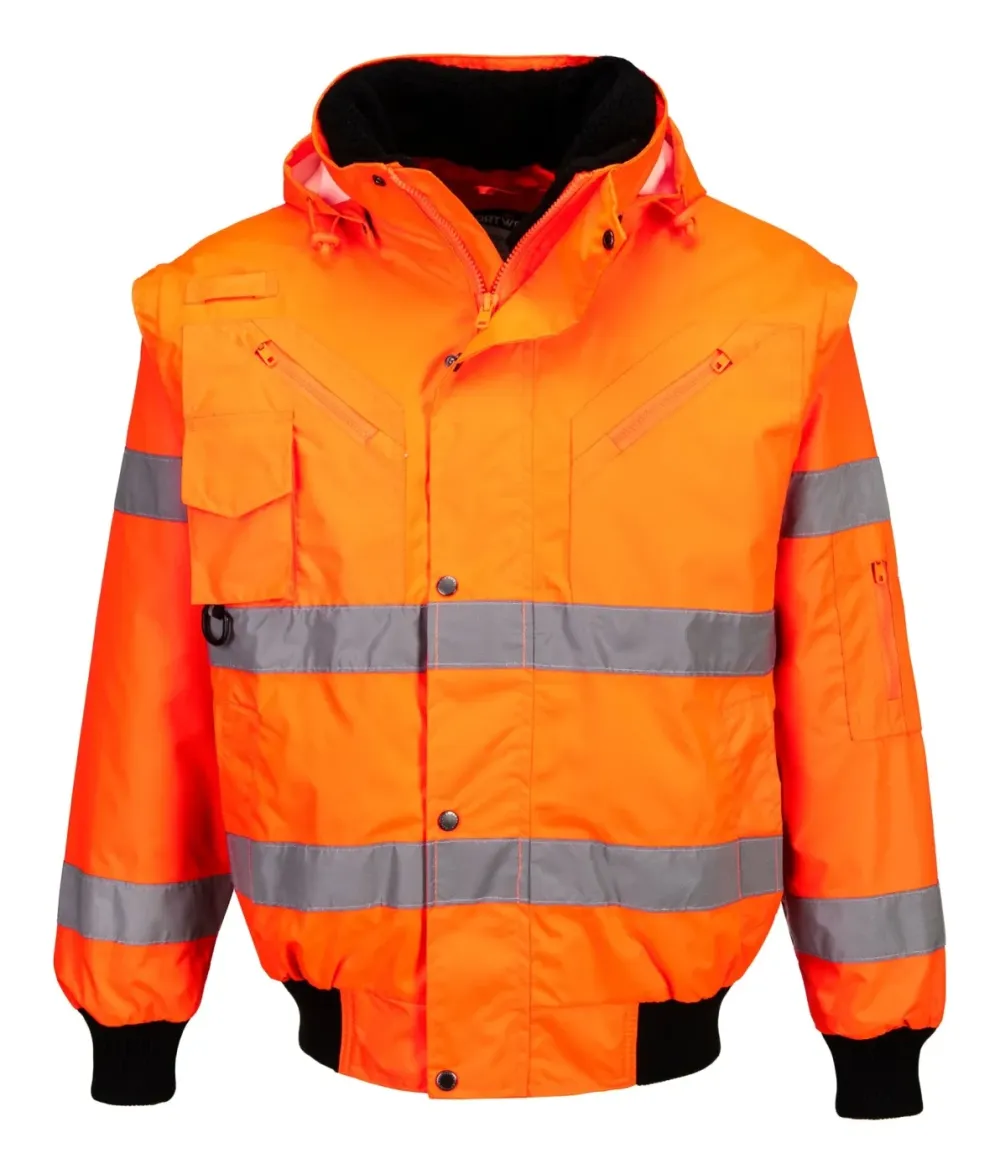 Portwest C467 Hi-Vis 3-in-1 Bomberjack Oranje voorkant