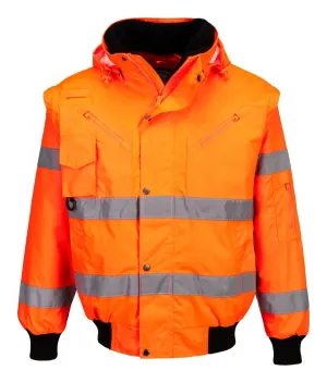 Portwest C467 Hi-Vis 3-in-1 Bomberjack Oranje voorkant