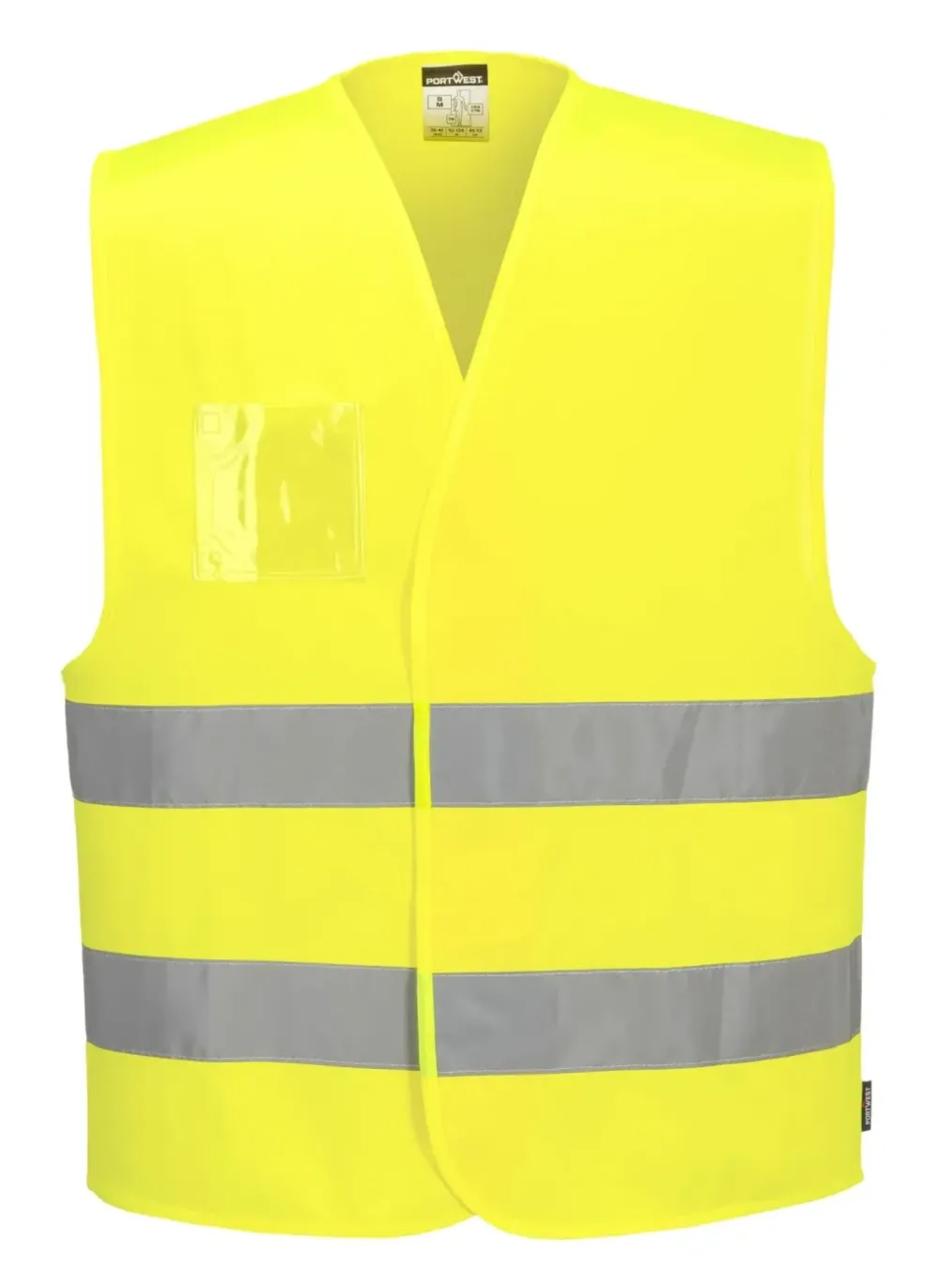 Portwest C475 Hi-Vis Vest - Dubbele ID Houder Geel voorkant