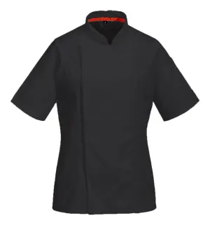 Portwest C736 Chef's MeshAir Pro Dames Jack Korte Mouw Zwart voorkant
