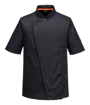 Portwest C739 Chef's MeshAir Pro Jack Korte Mouw Zwart voorkant