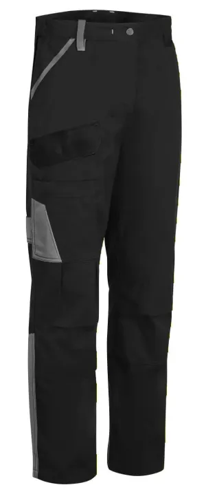 Portwest CD111 WX1 Tweekleurige Katoenen Werkbroek Zwart/grijs voorkant