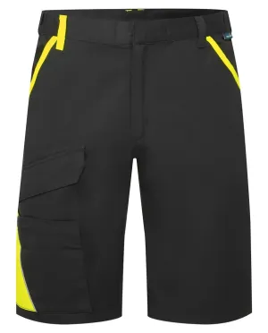 Portwest CD114 WX1 Tweekleurige Katoenen Korte Broek Zwart/grijs voorkant