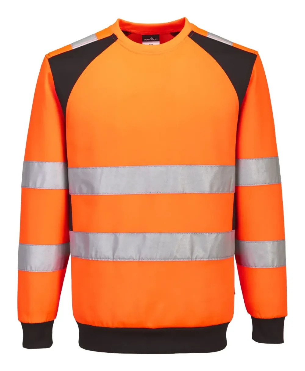 Portwest CD805 WX2 Eco Hi-Vis Sweatshirt Oranje/zwart voorkant