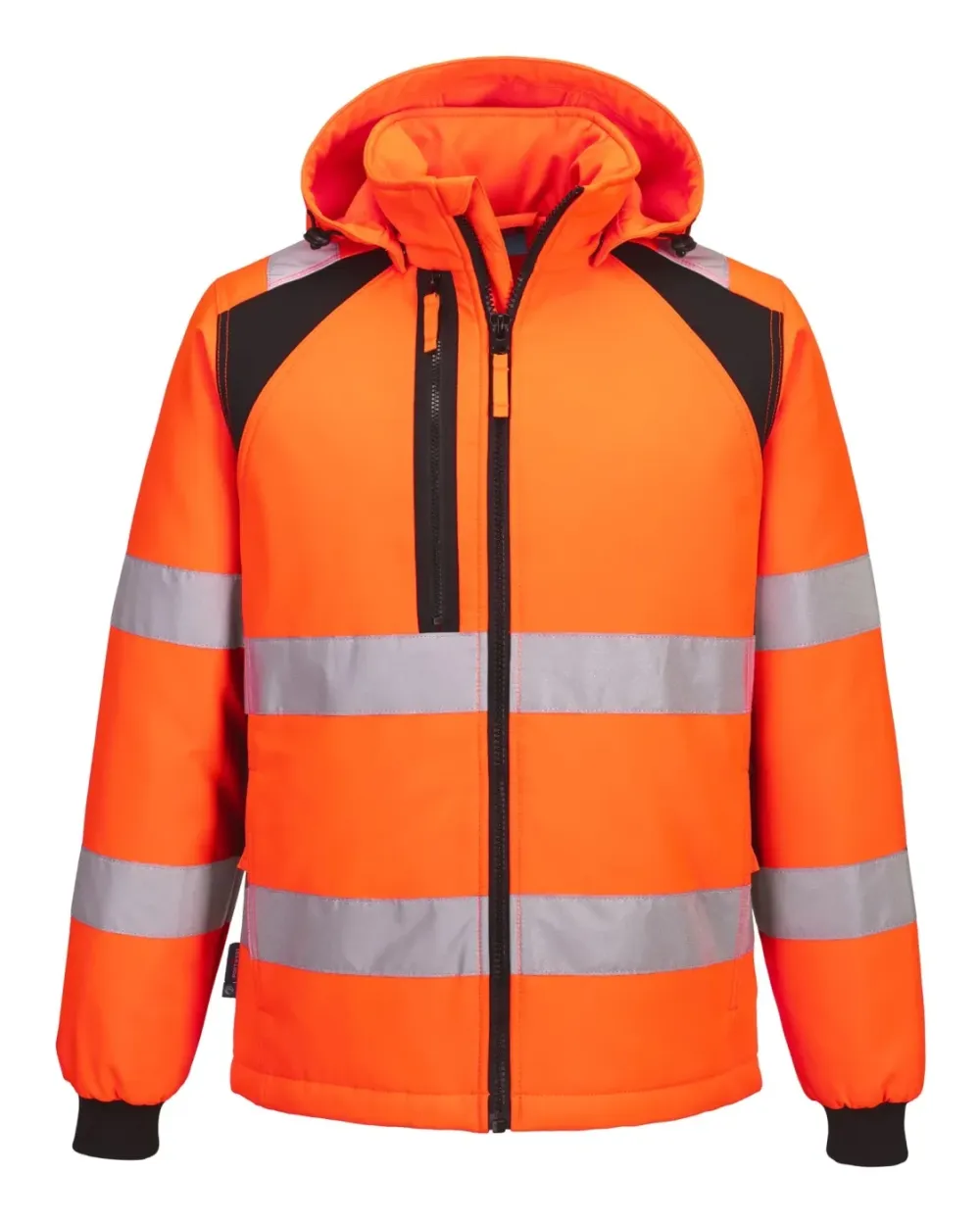 Portwest CD809 WX2 Hi-Vis gevoerd Softshell 2 (L) Oranje/zwart voorkant