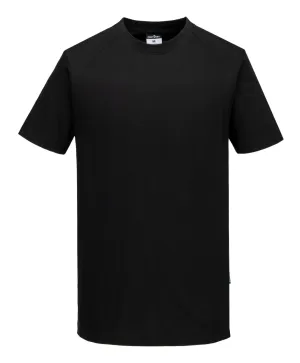 Portwest CD811 WX2 lichtgewicht T-shirt Katoen Korte Mouw Zwart voorkant