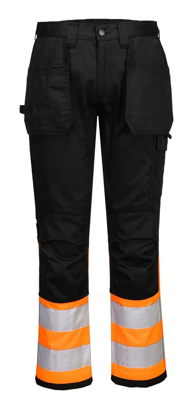 Portwest CD858 WX2 Eco Hi-Vis Klasse 1 Holster Broek Oranje/zwart voorkant