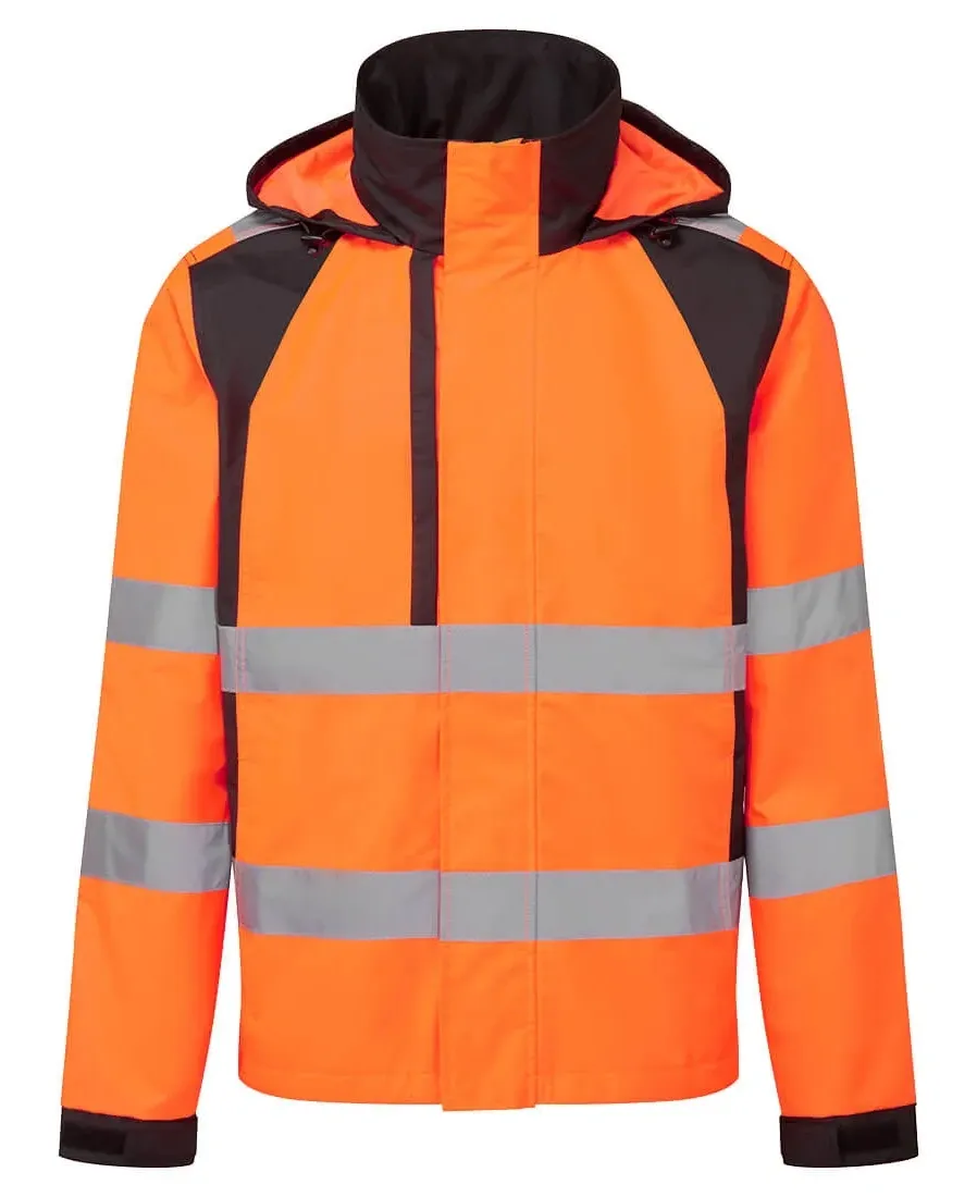 Portwest CD860 WX2 Eco Hi-Vis Regenjack Oranje/zwart voorkant