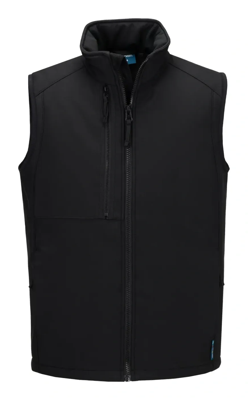 Portwest CD877 WX2 Eco Softshell Bodywarmer (2L) Zwart voorkant