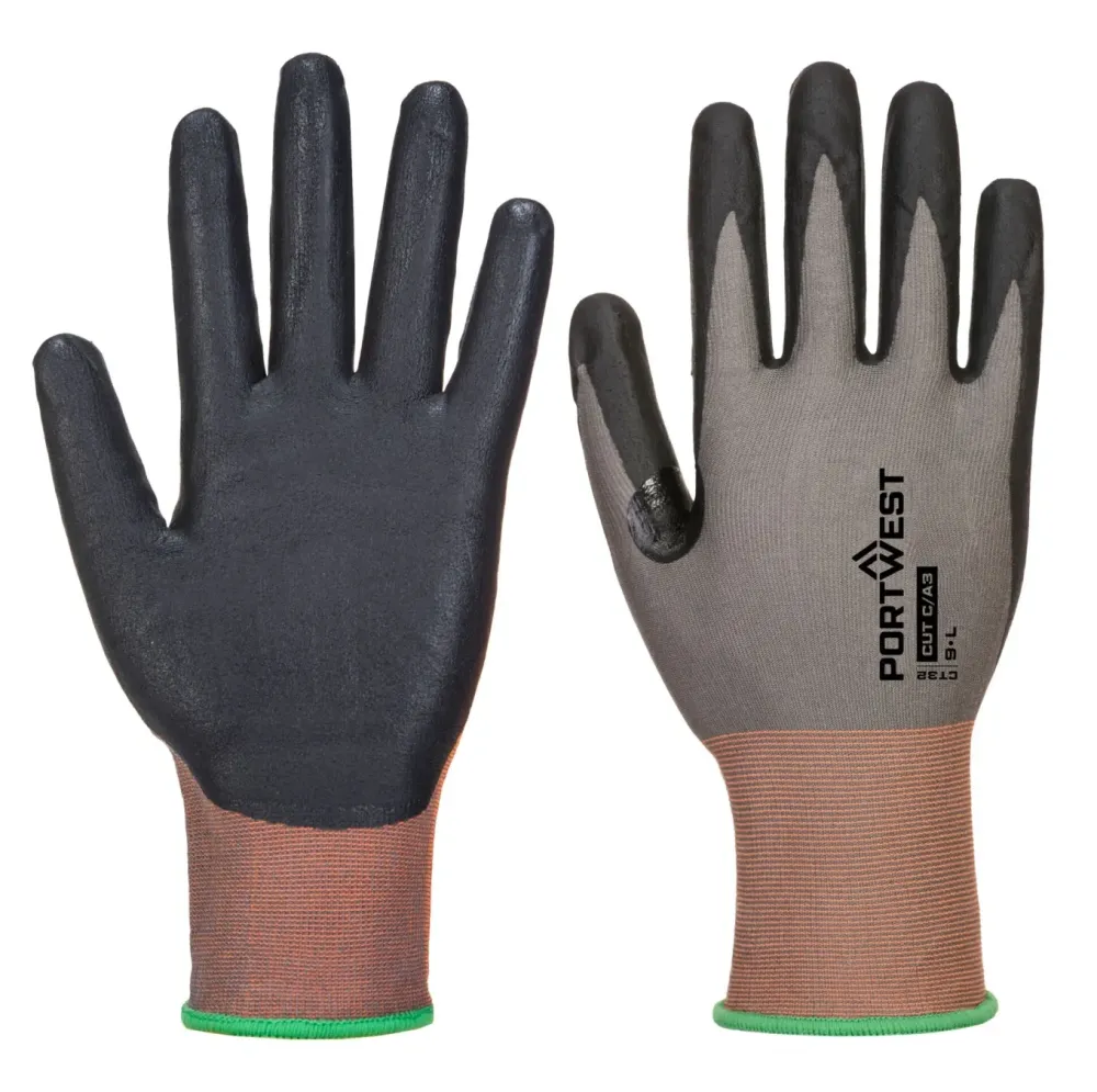 Portwest CT32 CT Cut C18 Nitril Grijs/zwart voorkant