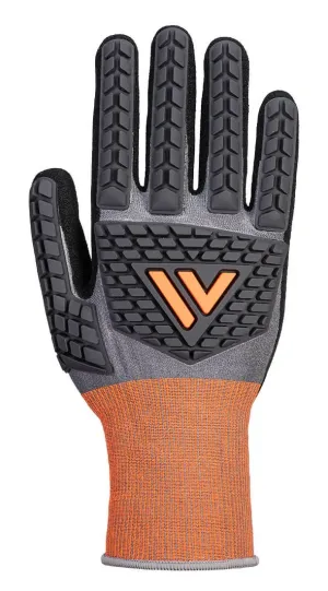 Portwest CT46 CT Cut D18 Nitril impact handschoen Grijs/zwart voorkant