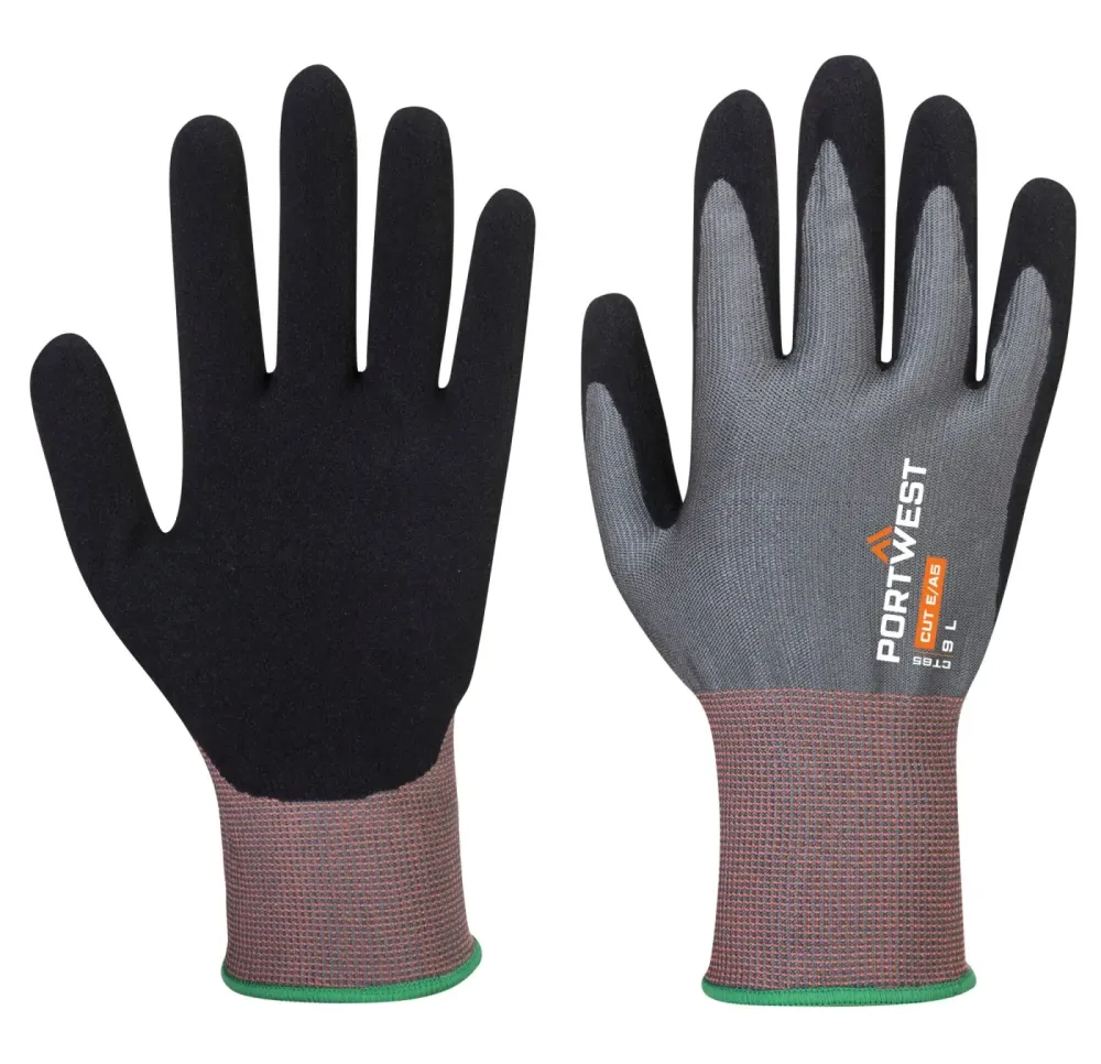 Portwest CT65 CT Cut E15 Nitril Grijs/zwart voorkant