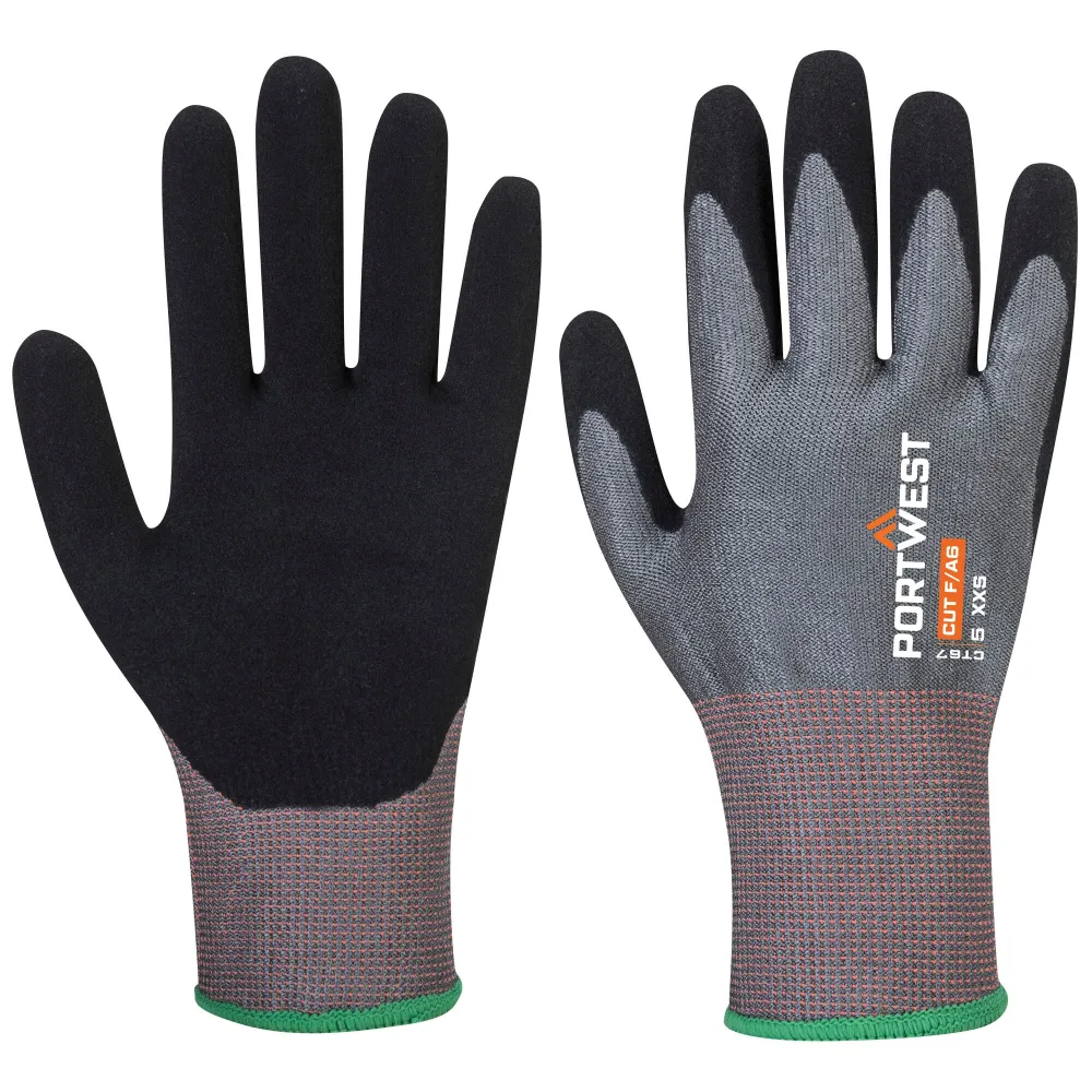 Portwest CT67 CT Cut F13 Nitril Grijs/zwart voorkant