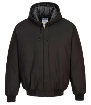 Portwest DC801 Eendeveren gevoerd Jack met capuchon Zwart voorkant