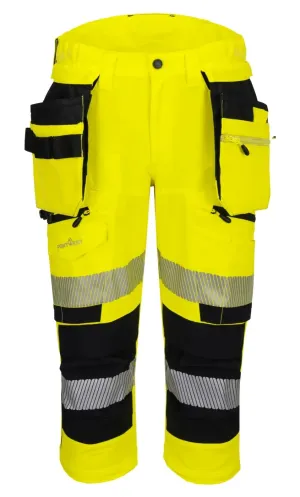 Portwest DX402 DX4 Hi-Vis Piratenbroek Geel/zwart voorkant