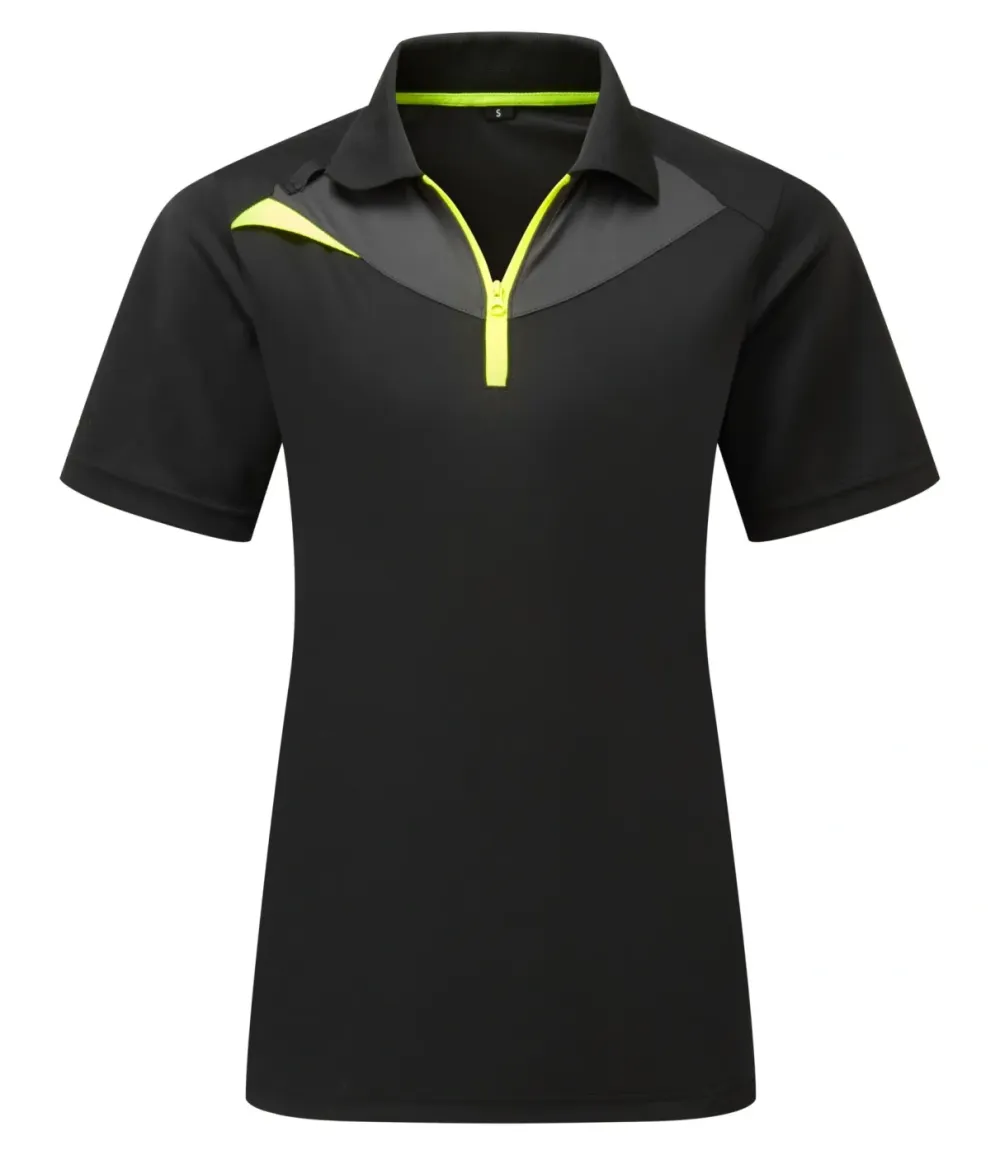 Portwest DX409 DX4 Dames Poloshirt K/M Zwart voorkant