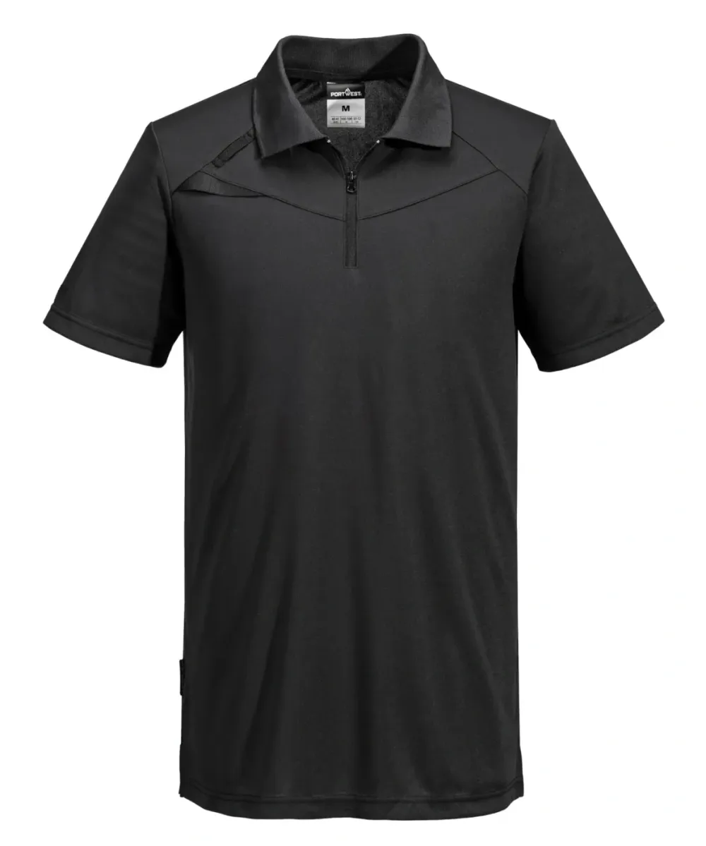 Portwest DX410 DX4 Polo K/M Zwart voorkant