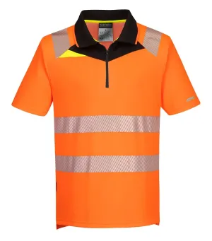 Portwest DX412 DX4 Hi-Vis polo K/M Oranje/zwart voorkant