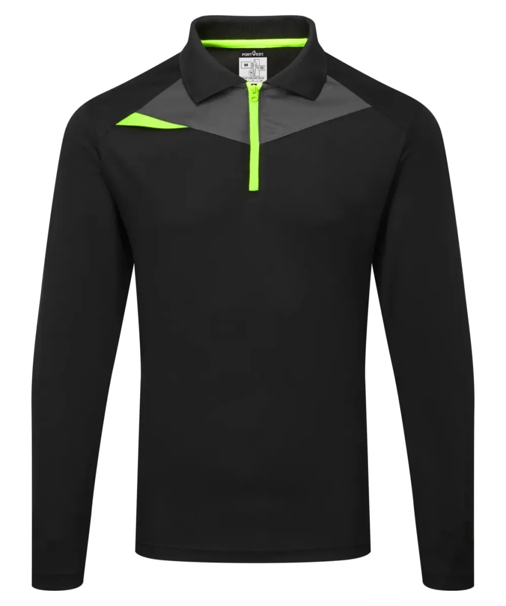Portwest DX414 DX4 Poloshirt L/M Zwart voorkant