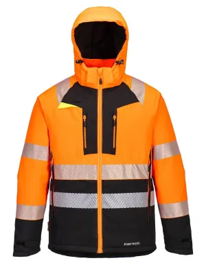 Portwest DX430 DX4 Hi-Vis Klasse 2 Winterjack Oranje/zwart voorkant