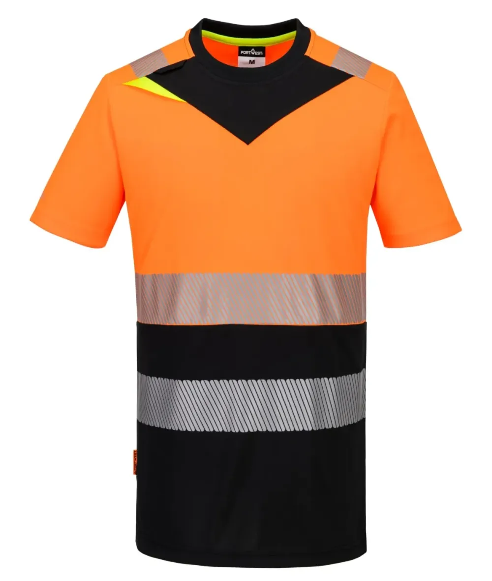 Portwest DX434 DX4 Hi-Vis T-shirt korte mouw klasse 1 Oranje/zwart voorkant