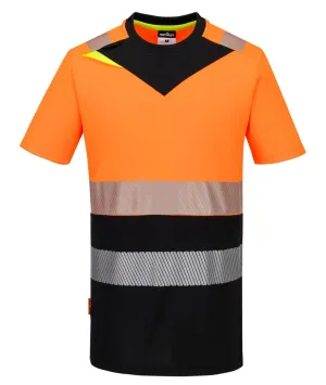 Portwest DX434 DX4 Hi-Vis T-shirt korte mouw klasse 1 Oranje/zwart voorkant
