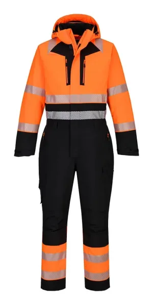 Portwest DX438 DX4 Hi-Vis Winteroverall Oranje/zwart voorkant