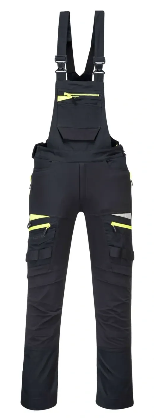 Portwest DX441 DX4 Work Bib en Brace Zwart voorkant