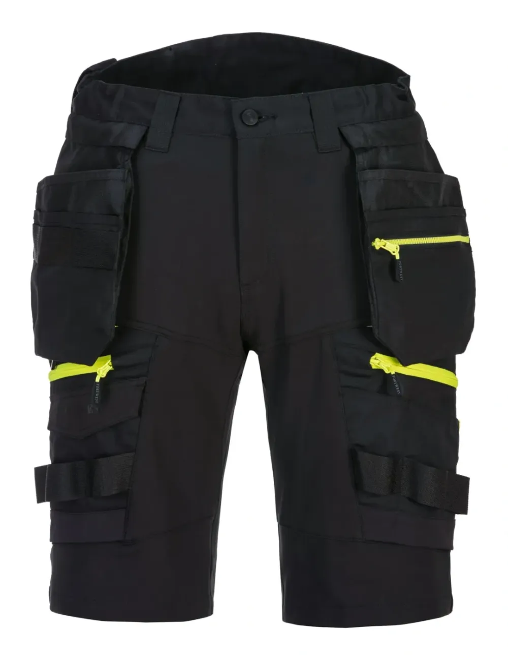Portwest DX444 DX4 afneembare korte broek met holsterzakken Zwart voorkant