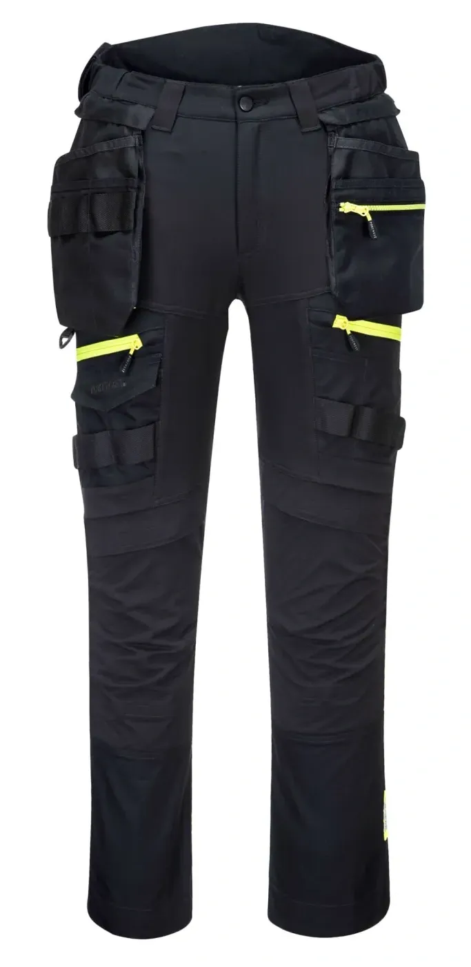 Portwest DX452 DX4 Damesbroek met afneembare Holsterzakken Zwart voorkant