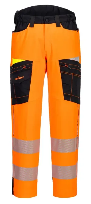 Portwest DX453 DX4 Hi-Vis Service Broek Oranje/zwart voorkant