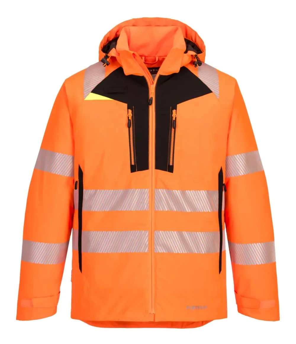 Portwest DX461 DX4 Hi-Vis winterjack Oranje/zwart voorkant