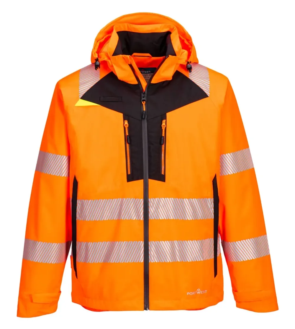 Portwest DX462 DX4 Hi-Vis Regenjack Oranje voorkant
