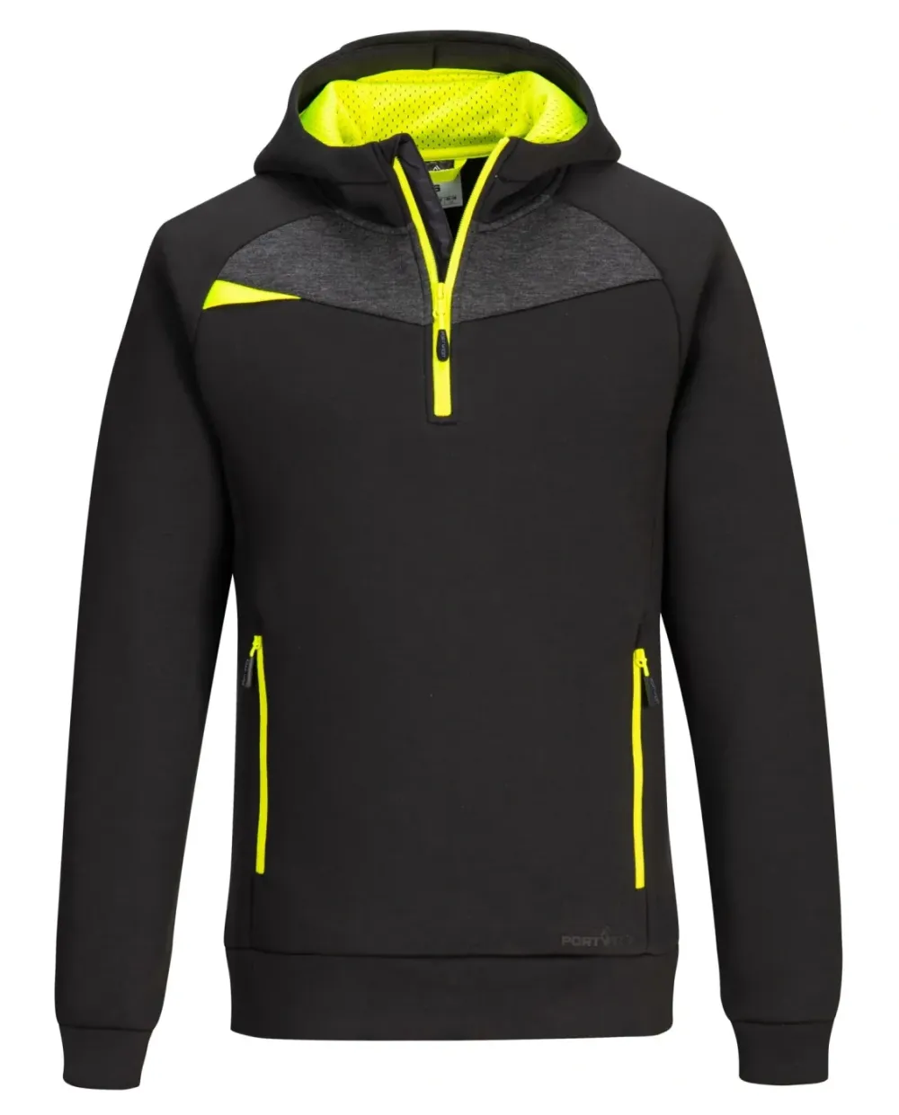 Portwest DX467 DX4 Hoodie met kwart rits Zwart voorkant