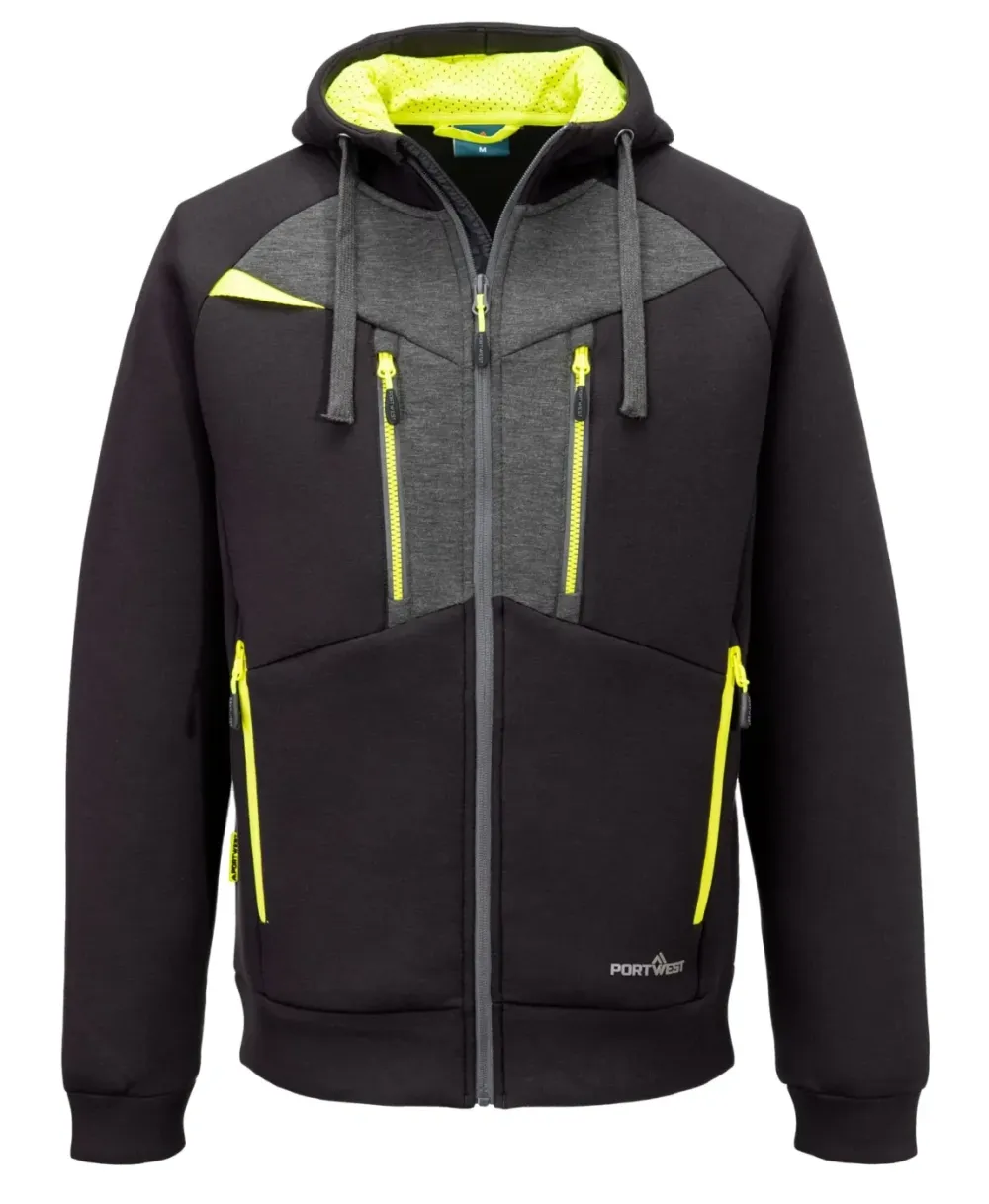Portwest DX472 DX4 Hoodie met rits Zwart voorkant