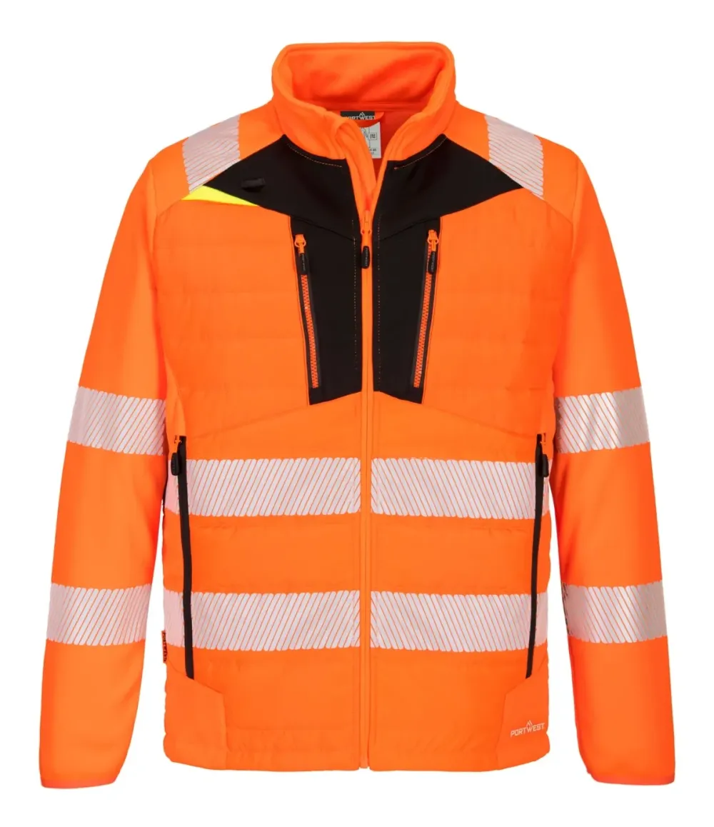 Portwest DX473 DX4 Hi-Vis Hybride Baffle Jack Oranje/zwart voorkant