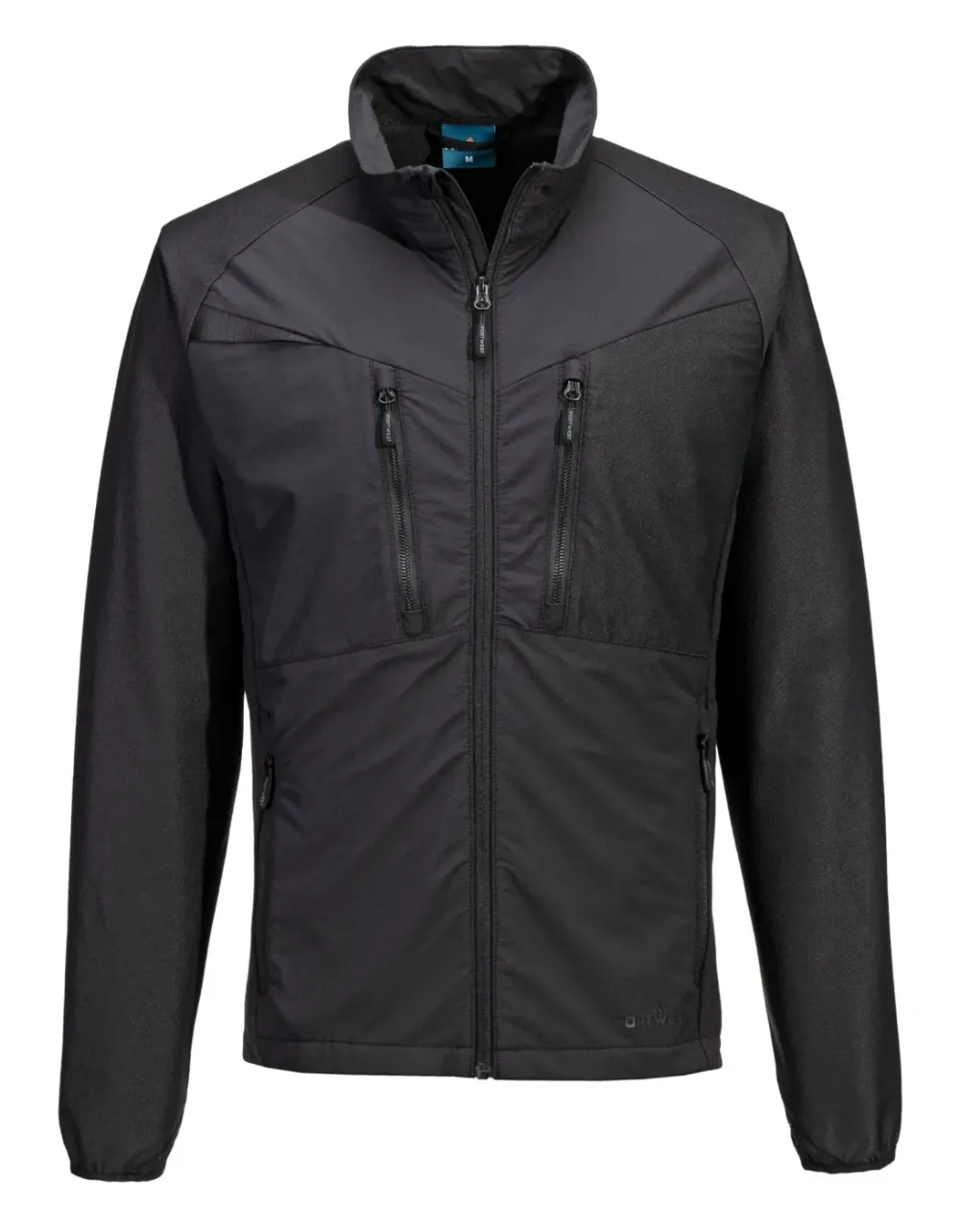 Portwest DX480 DX4 Zip Base Layer Top Zwart voorkant