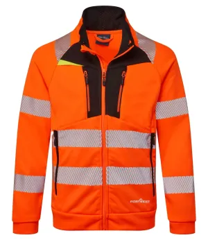 Portwest DX484 DX4 Hi-Vis Hoodie met rits Oranje/zwart voorkant
