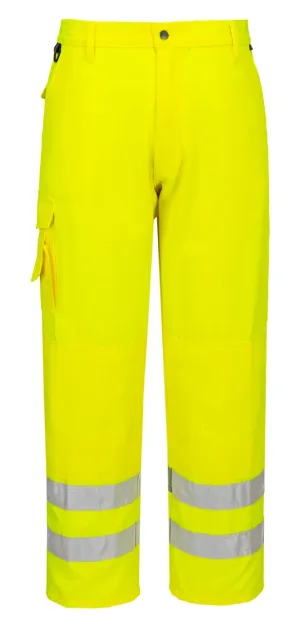 Portwest E046 Hi-Vis combatbroek Geel voorkant