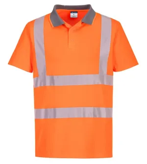 Portwest EC10 Eco Hi-Vis K/M Polo (6 stuks) Oranje voorkant