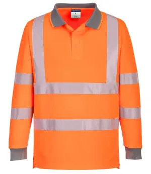 Portwest EC11 Eco Hi-Vis L/S Polo (6 stuks) Oranje voorkant