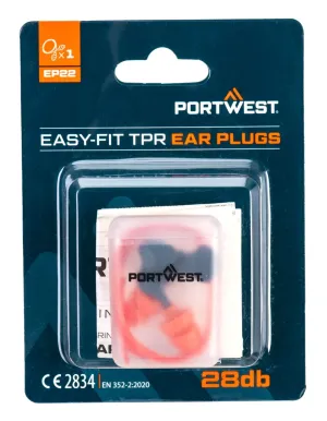 Portwest EP22 Easy Fit TPR met koord (1 paar) Oranje voorkant