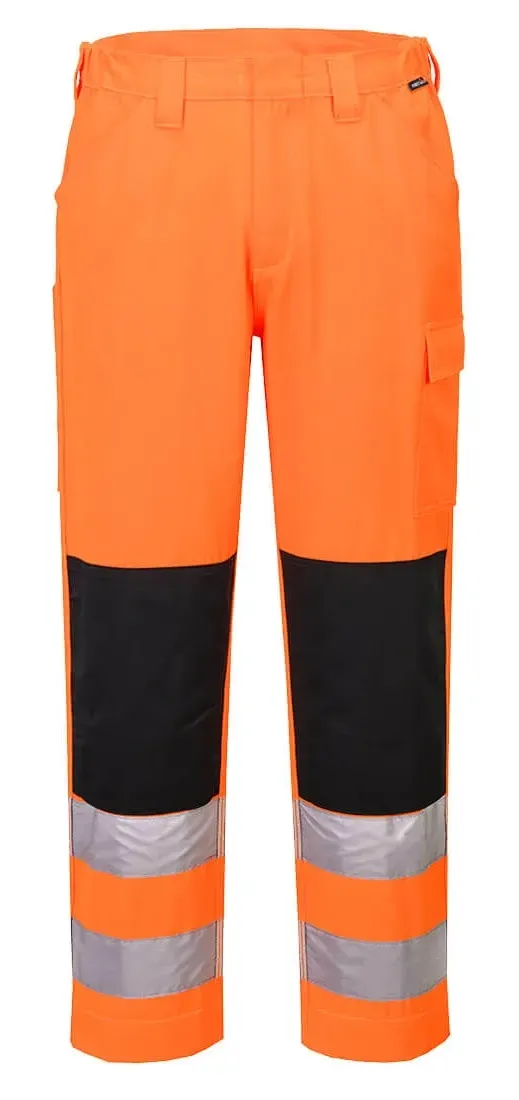 Portwest ES046 ES1 Essential Hi-Vis Werkbroek Oranje voorkant