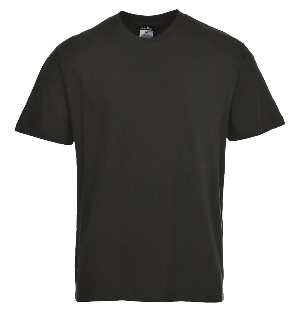 Portwest ES195 ES1 Essential Hi-Vis T-shirt korte mouw Zwart voorkant