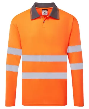 Portwest ES277 ES1 Essential Hi-Vis Polo Shirt L/M Oranje voorkant