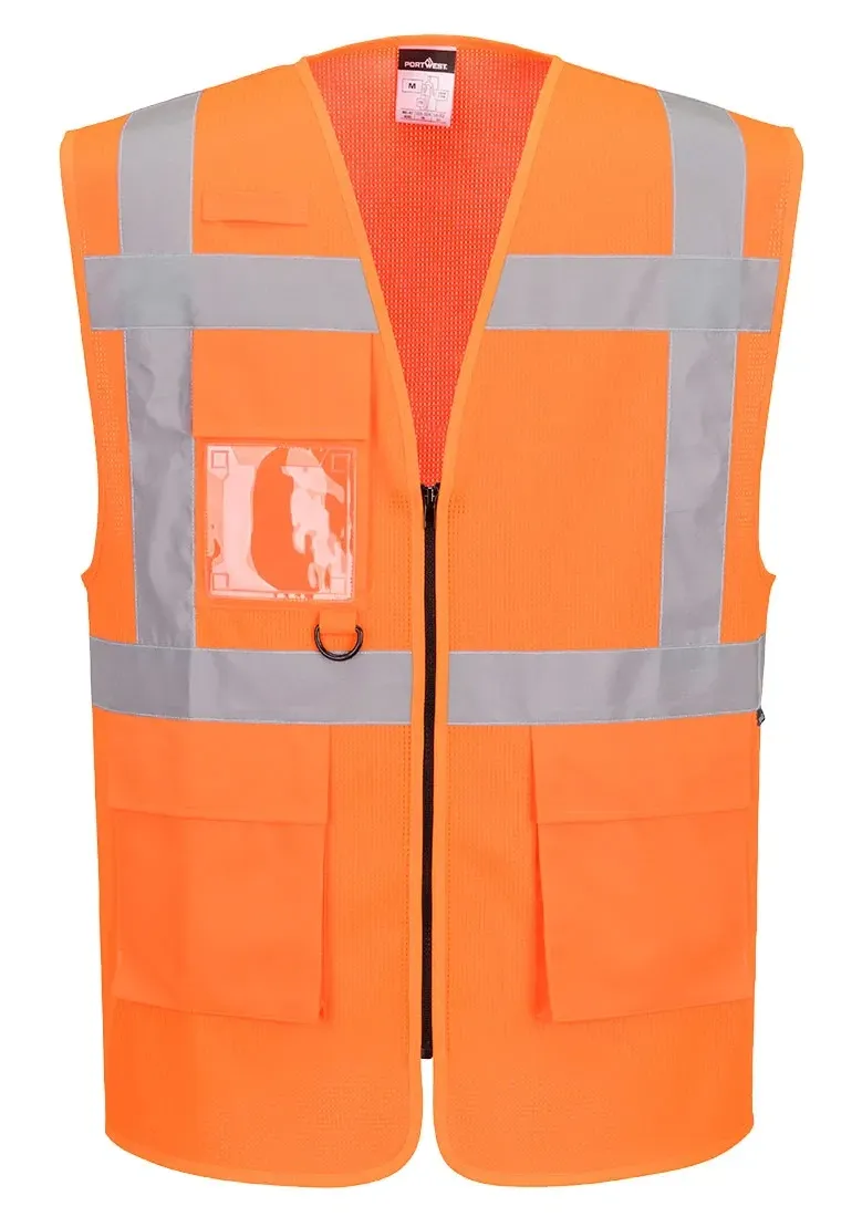 Portwest ES376 ES1 Essential Hi-Vis Mesh Executive Hesje Oranje voorkant