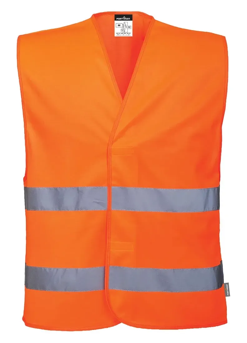 Portwest ES474 ES1 Essential Hi-Vis Twee Banden Hesje Oranje voorkant