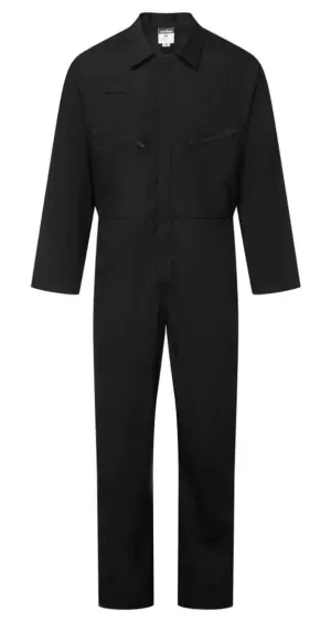 Portwest ES813 ES1 Essential Boilersuit met Rits Zwart voorkant